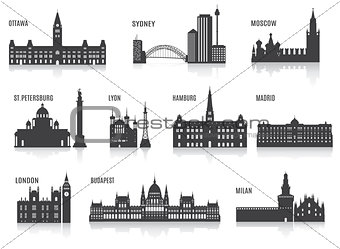 Silhouettes of cities