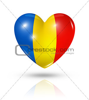 Love Romania, heart flag icon