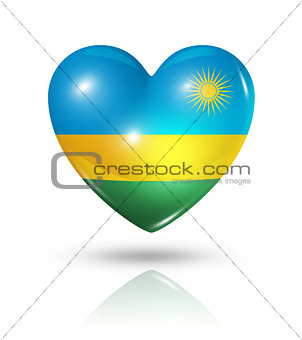 Love Rwanda, heart flag icon