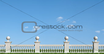Classic balustrade on grass