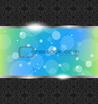 Abstract metallic background with floral texture