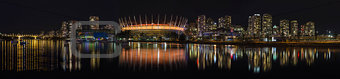 Vancouver BC City Skyline Night Scene Panorama