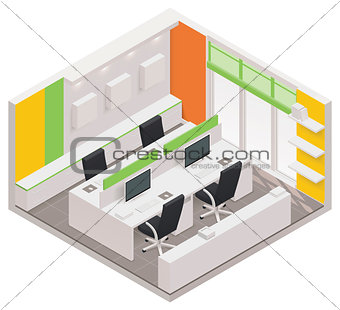 Vector isometric office room icon