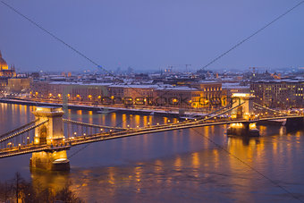 Chain Bridge  from above, Budapest