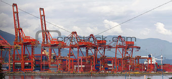 Port of Vancouver BC Cranes and Containers