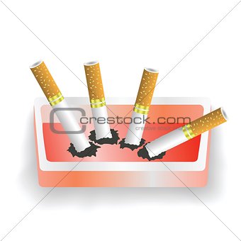 ashtray and cigarettes
