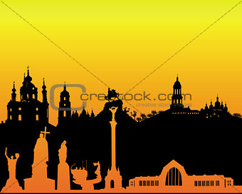 black silhouette of Kiev