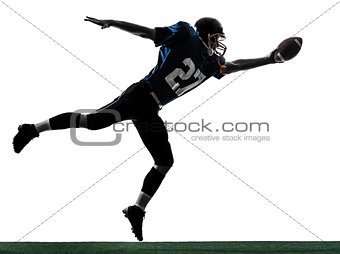 american football player man scoring touchdown silhouette