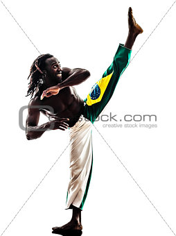 brazilian  black man dancer dancing capoiera 