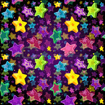 Bright seamless pattern Christmas Star