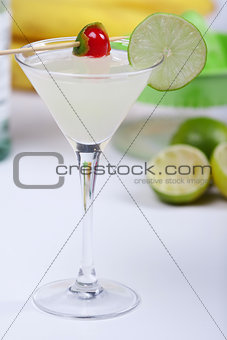 Alcohol cocktail with lime juice