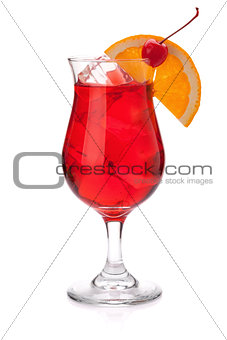 Red tropical cocktail