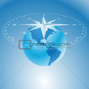 compass rose and globe