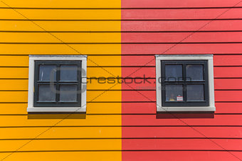 Windows in colorful houses