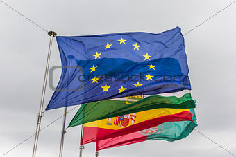 Flags of Europe, Andalusia, Spain and Granada