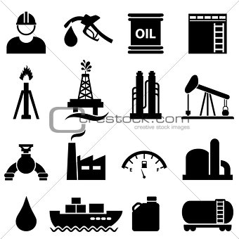 Oil and gasoline icon set