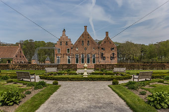 Side view of the old dutch mansion Menkemaborg