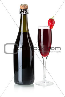 Wine collection - Strawberry champagne bottle and glass