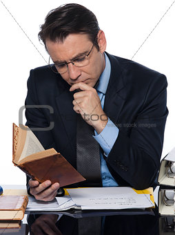 Man businessman teacher   reading