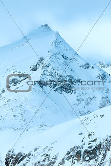 Morning winter windy mountain landscape. (Austria).