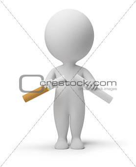 3d small people - breaking cigarette