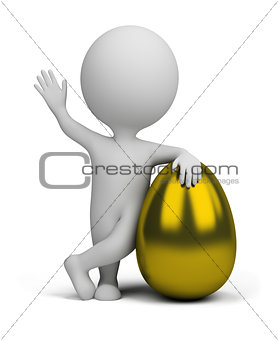 3d small people - golden egg