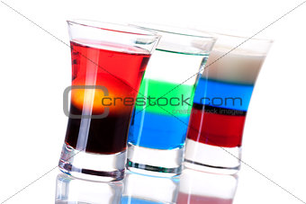 Shot cocktail collection: Morning, Anabolic and Russian Flag