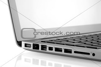 Laptop ports closeup