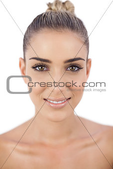 Delighted woman looking at camera