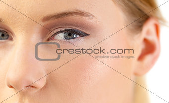 Close up on gorgeous blondes eye