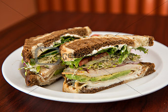 Turkey on Rye Sandwich