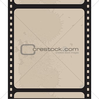 Old blank film strip isolated on white