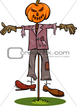 halloween scarecrow cartoon illustration