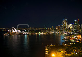sydney harbour in australia by night