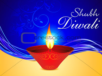 abstract diwali background with deepak 