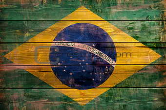 Brazil flag painted on wood aces