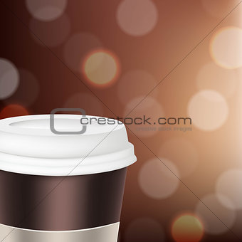 Paper Glass For Coffee With Bokeh