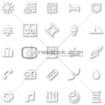 White minimalist icon set