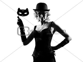 stylish silhouette woman masquerade mask