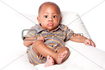 Cute adorable baby infant sitting