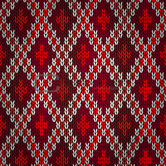 Seamless christmas red knitted pattern