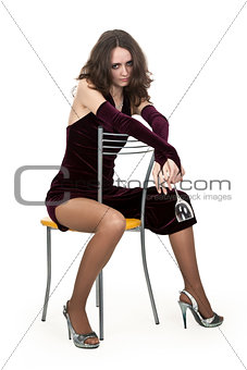 drunk girl on a chair