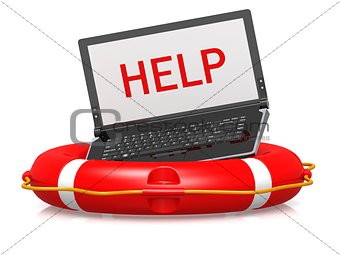 Life buoy with laptop help