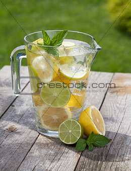 Pitcher with homemade lemonade