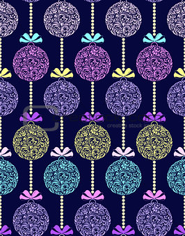 pattern with colorful christmas balls