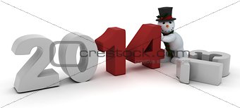 snowman bringing in the new year