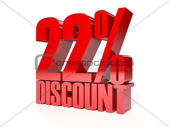 22 percent discount. Red shiny text.