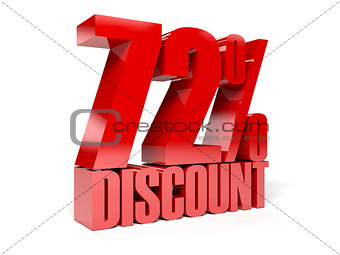 72 percent discount. Red shiny text.