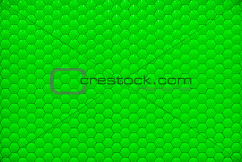 Green shiny hexagon bubble tile texture background
