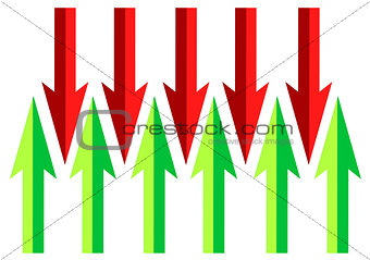 up and down arrows illustration design over white